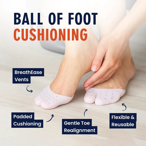 All Day Comfort Toe Sleeves With Gel Caps And Metatarsal Pads For Pain Relief Breathable Toe Protectors For Bunions Blisters Overlapping Toes And Metatarsalgia Unisex Fit For Men And Women