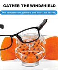 Precision One Touch Eyeglasses Frame Heater Adjustable Optical Warmer with eyewear on orange pads, designed for gentle shaping.