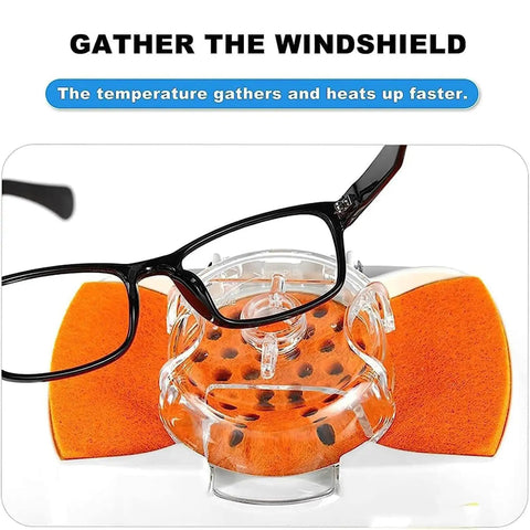 Precision One Touch Eyeglasses Frame Heater Adjustable Optical Warmer with eyewear on orange pads, designed for gentle shaping.
