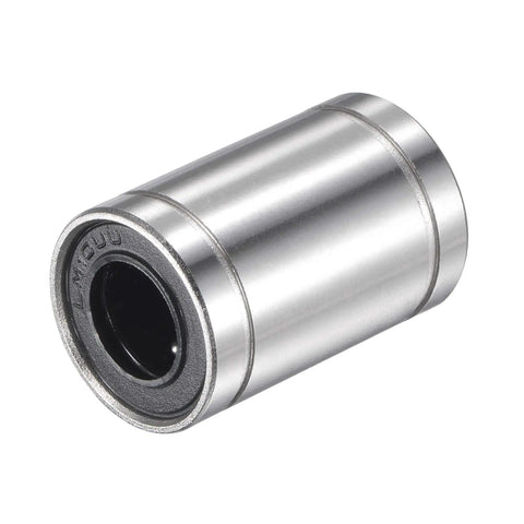 Tough As Nails Lm10uu Linear Ball Bearings With 10mm Bore 19mm Od 29mm Length Nickel Plated Chromium Steel Double Sealed close-up.