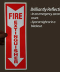 Reflective Fire Extinguisher Sign Sticker With Down Arrow Pack Of 3 4 By 12 Inches Vertical Sign For Biz And Home Engineer Grade Decals