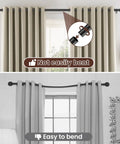 Comparison of Beefy Heavy Duty Black Curtain Rod Set 28 To 48 Inch with another bending rod, showcasing rustproof metal durability.