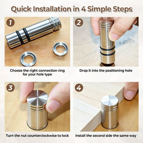 Step-by-step installation of Two Pack 20mm Bench Dog Set For MFT Workbenches Aluminum Positioning Stop Posts 68.5mm Height