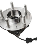 Rear Wheel Bearing Hubs Kit For 2010 2011 2012 2013 2014 2015 2016 2017 Chevy Equinox And GMC Terrain 2 Pack Replacement Assembly For Rear Left And Right 5 Bolt Hubs, close-up of hub with 5 bolts and wiring