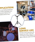 Rugged Alloy Drum Rack Tripod Shelf With Secure Snare Holder And Quick Attach Mallet Mount Ultra Light Percussion Stand in use, showcasing 12-inch foldable design.