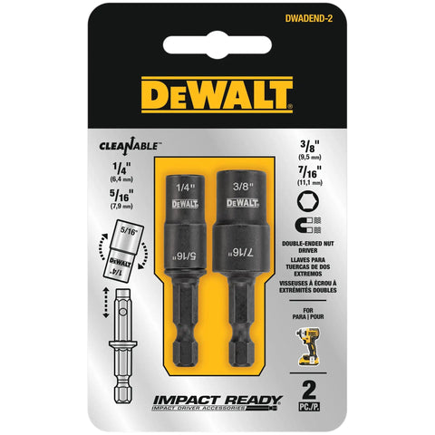Double Ended Nut Driver Set Built For Impact Drivers And Wrenches Two Piece Kit With Detachable Design And Industrial Strength Magnetic Nut Retention For Easy Cleanup And Quick No Fuss Fastener Swaps