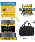 Underseat Carry On Bag For Air Travel Fits Spirit Frontier Personal Item 18x14x8 Inches 25L Duffle Weekender Gym Bag With Sizing Guide