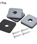 Heavy Duty Slick Rock Solid PTFE Furniture Feet Sliders Screw In Chair Leg Protectors Floor Friendly Glide Pads No Screech Table Savers 12 Pack Black Blue with gray and black square glide pads and screws
