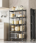 Heavy Duty Black 3 Tier Foldable Metal Bookshelf Delivers Smooth Moving Storage Wins For Cramped Rooms And Zero Fuss Organization Anywhere You Kick Back in kitchen with cookware.