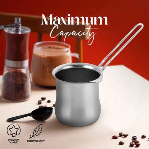 Stainless Steel 16oz Coffee Warmer With Ergonomic Hanging Handle For Home And Cafe Use Melts Milk And Butter Heats Turkish And Greek Coffee