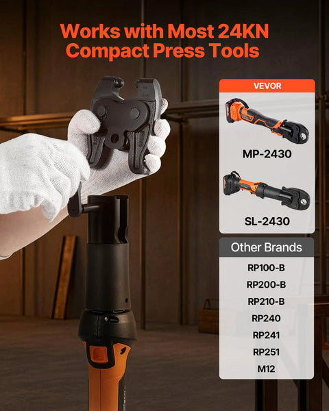Compact Series Press Actuator For ProPress Copper Piping Tools Fits Half Inch Three Quarters Inch One Inch And One And A Quarter Inch Rings Pro Grade Heavy Duty 24KN Electric Press Tool Compatibility Ring Not Included in use with adapter and tool list