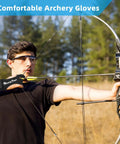 Archer using Dope Three Finger Archery Gloves Leather Shooting Protector For Youth And Adults Ideal For Beginners