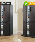 Heavy Duty Fridge Drip Pan And Leak Catcher Mat To Shield Floors From Watery Messes And Keep Your Place Bone Dry Non Slip Silicone Appliance Mat For Washer Or Freezer In Tough Black before and after comparison of spills.