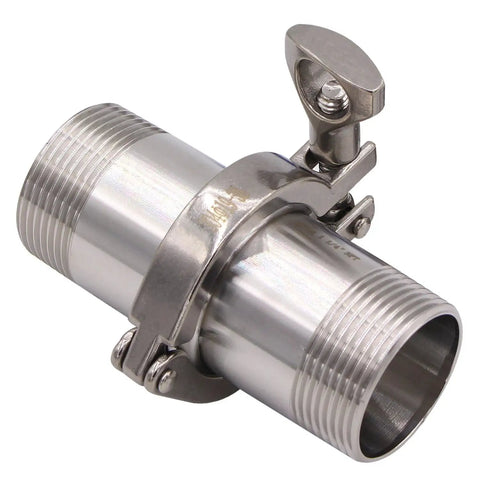 304 Stainless Steel Sanitary Tri Clamp Kit With Two Male Threaded Ferrule Fittings And Fkm Rubber Gasket For One Quarter Inch Lines Easy Breezy Install Dang Tough Grade For Heavy Duty Brewing Work