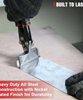 Person using Heavy Duty Duckbill Sheet Metal Pliers 3 Inch Hand Seamer And Straight Bender on metal sheet