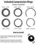 Six compression rings for Universal Spotting Scope Phone Adapter With Double Grip Telescope Mount included in packaging.