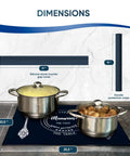 All In One Stovetop Covers For Electric Stoves With Gap And Oven Handle Covers Glass Stovetop Protector shown with pots