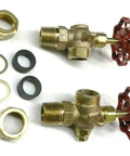 Sight Glass Water Gauge Valve Set For 5/8 Inch Diameter Steamaster Boilers Brass With Aluminum Wheels and gaskets