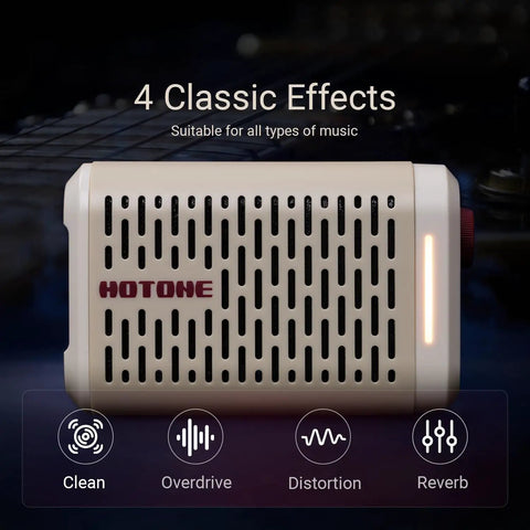 Pulze Mini Portable Guitar Amp With Bluetooth 52 Amp Models And 48 Cab Sims showing effects and controls