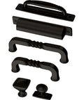Variety of matte black cabinet knobs and handles including Matte Black Cabinet Knobs Set Five Pack One And One Quarter Inch Round.