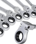 12 Piece Ratchet Spanner Set 8 To Nineteen Millimeters Flexible Wrench Kit For Auto Repair Durable Matte Finish Hand Tools