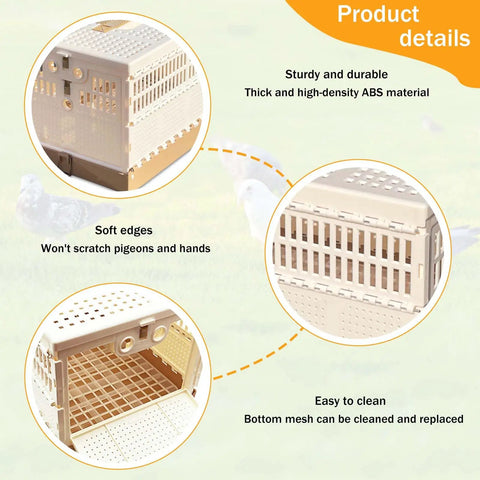 Folding Bird Cage For Pigeons And Small Pets Portable Travel Training Cage With Three Door Design details of ABS material