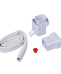Mystic Rainwater Collection System For 2 In X 3 In Downspouts, White UV-Resistant Diverter With 4 Ft High-Flow Hose, components