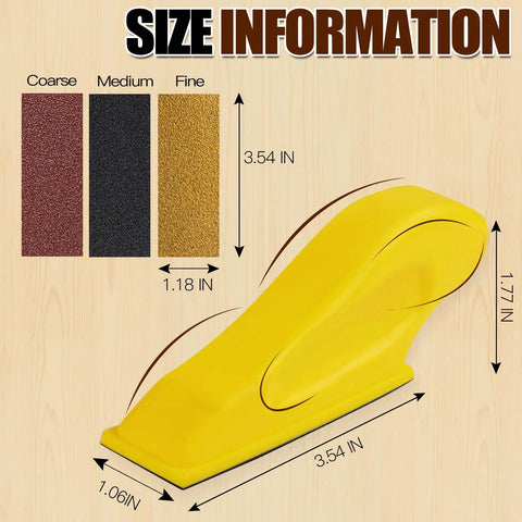 Pro Grade Micro Detail Sander Kit, All In One 3 In 1 Precision Finger Sander With 60 To 800 Grit Sandpaper, size details shown