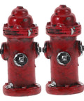 Mini Fire Hydrant Set With Dope Resin Fire Extinguisher Models, 1.77 Inch Tiny Firefighter Statues For Dollhouse Decor, red