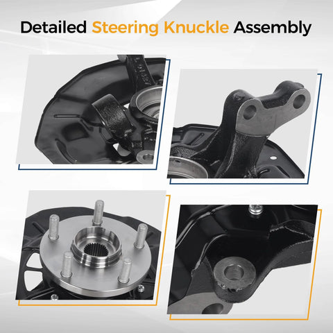 Front Left Steering Knuckle Assembly With Wheel Hub Bearing Direct Fit For 2004 To 2009 Lexus RX330 RX350 RX400h And Toyota Highlander