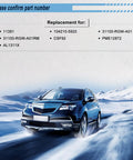 Car driving in snowy landscape with part numbers for Honda Alternator Replacement For Odyssey Pilot MDX TL TSX ZDX 3 5L 3 7L V6 Fits 2008 Through 2013 Models Replaces 1042105920 31100 RGW A01 11391N OE Style High Output Durability.