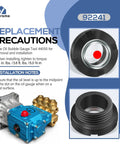 Oil Level Sight Glass With Gasket And Oil Fill Cap Kit For Pumps 2SF 3DX 4DX 5DX Fits DeWalt Pressure Washers DXPW3025 DH3028 DH4240 Prevent Leaky Seals And Keep Your High Pressure Pump Running Smoothly with replacement precautions and installation notes.