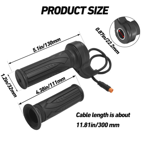 20X Full Twist Throttle Grip For E Bike 12V To 72V Waterproof Anti Slip With 3 Pin SM Plug Fits 22.2mm Handlebars Ride Ready For Electric Bikes Mountain Bikes Folding Scooters