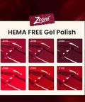 8 Piece Gel Nail Polish Set With Base Coat And Top Coat 6 Color Gel Polishes Hema Free UV LED Nail Kit color samples
