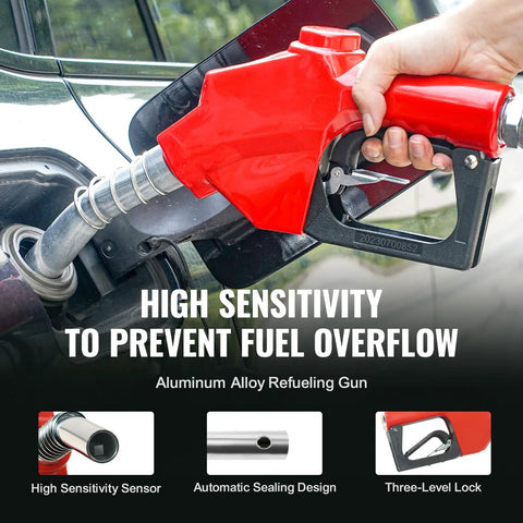 Heavy Duty 1 Inch By 33 Foot Fuel Hose Reel With Retractable Diesel Hose, Carbon Steel Construction, Automatic Nozzle displayed refueling car