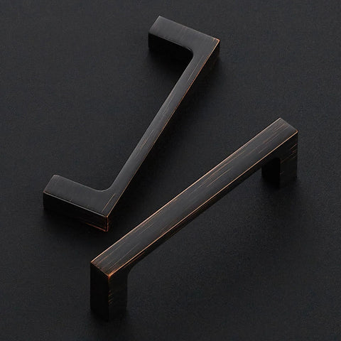 30 Pack Solid 3-1/2 Inch Square Cabinet Handles In Oil Rubbed Bronze, Drawer Pulls For Kitchen Cabinets, Classic Square Design