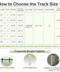 Track size guide for 40 Inch Bifold Barn Door Hardware Kit For Double 18 Inch Bifold Doors 3.3 Foot Track System