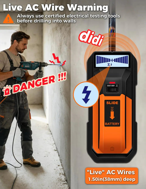 Hella Versatile Heavy Duty Wall Scanner And Smart Stud Finder Locates Live Ac Wires Pipe Rebar Steel Rods Wood Studs With Bright Backlit Display Kit For Busy Weekend Diy Projects