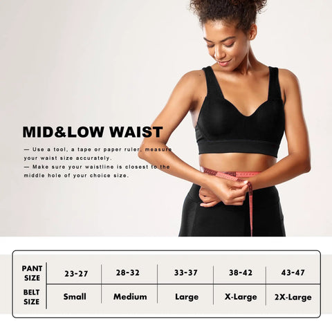 Fresh 4 Pack Skinny Belts For Women Soft Pu Leather thin waist belt with shiny gold buckle on woman measuring waist size.