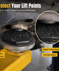 Close-up of Heavy Duty Rubber Lifting Arm Pads 4 Pack Universal Octagon for vehicle frame protection during lifting.