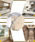 Heavy Duty Lid Support Hinges With Soft Close For Toy Boxes Cabinets And Closets Holds Up To 50 Lbs Per Pair, shown installed on cabinet doors