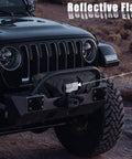 Heavy Duty 900D Oxford Winch Cover With Flag Pattern, Waterproof All Weather Protection For Off Road Winches Up To 17500 Lbs, Durable One Piece Shield Built To Last Through Mud And Snow, Tough As Nails on Jeep front winch