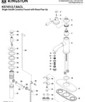 American Classic Brushed Brass Bathroom Faucet With Solid Brass Build diagram showing faucet components and assembly.
