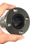 Hand holding 25mm Round Flange Linear Motion Bushing Ball Bearing LMF25UU for CNC and 3D Printer Guides, carbon steel