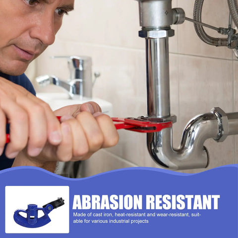 Handy Manual Tube Bender For 1/2 Inch Pipes, Tough Steel Build, Heat Resistant Tubing Tool used on plumbing with red handle.