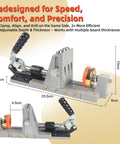 Pocket Hole Jig Kit Upgraded With Single Side Operation For Quick Woodworking front view showing depth stop collar and handle.