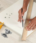 Concealed Cabinet Door Hinges With Soft Close And Hydraulic Buffer For Inward Opening Doors illustrated with installation tools