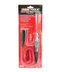 6-24 Volt Live Wire Circuit Tester With LED Light in packaging showing probe and coiled cord for automotive electrical work.