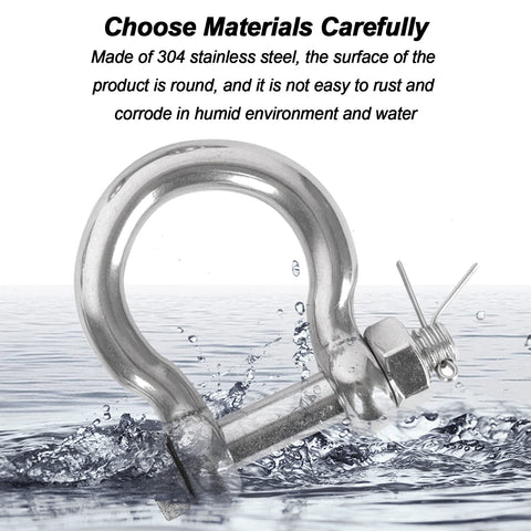 Heavy Duty Stainless Steel Shackle M22-M38 Screw Pin Anchor Bow Shackle For Rigging And Lifting Chains Wirerope Load Bearing