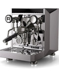 Front view of Giotto Fast R Espresso Machine With Rotary Pump And Heat Exchanger And PID Temperature Control In Chrome Finish.